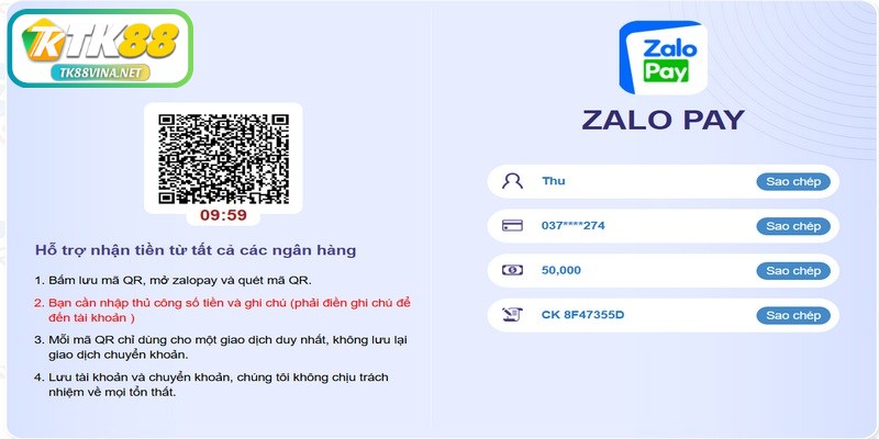 Nạp tiền TK88 qua ví điện tử nhanh chóng và an toàn